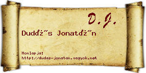 Dudás Jonatán névjegykártya